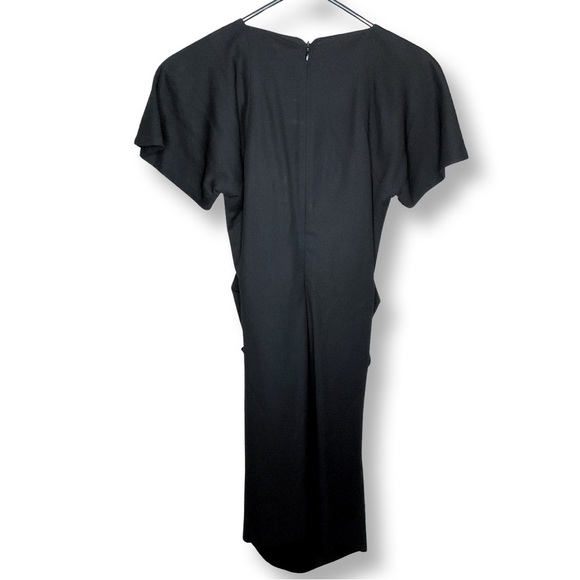 [ PATRITZIA PEPE ] Black Layered Drape Plunge Neck Cocktail Dress : Sz 42 - Picture 2 of 6